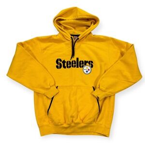 Pittsburg‎ Steelers Sweatshirt Men's Small Yellow Hoodie Football NFL Y2K